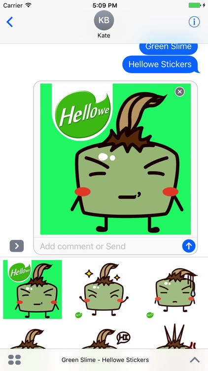 Hellowe Stickers: Green Slime