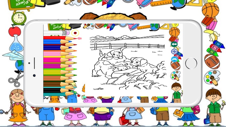 Dog Animal Coloring BookPages  For Kids