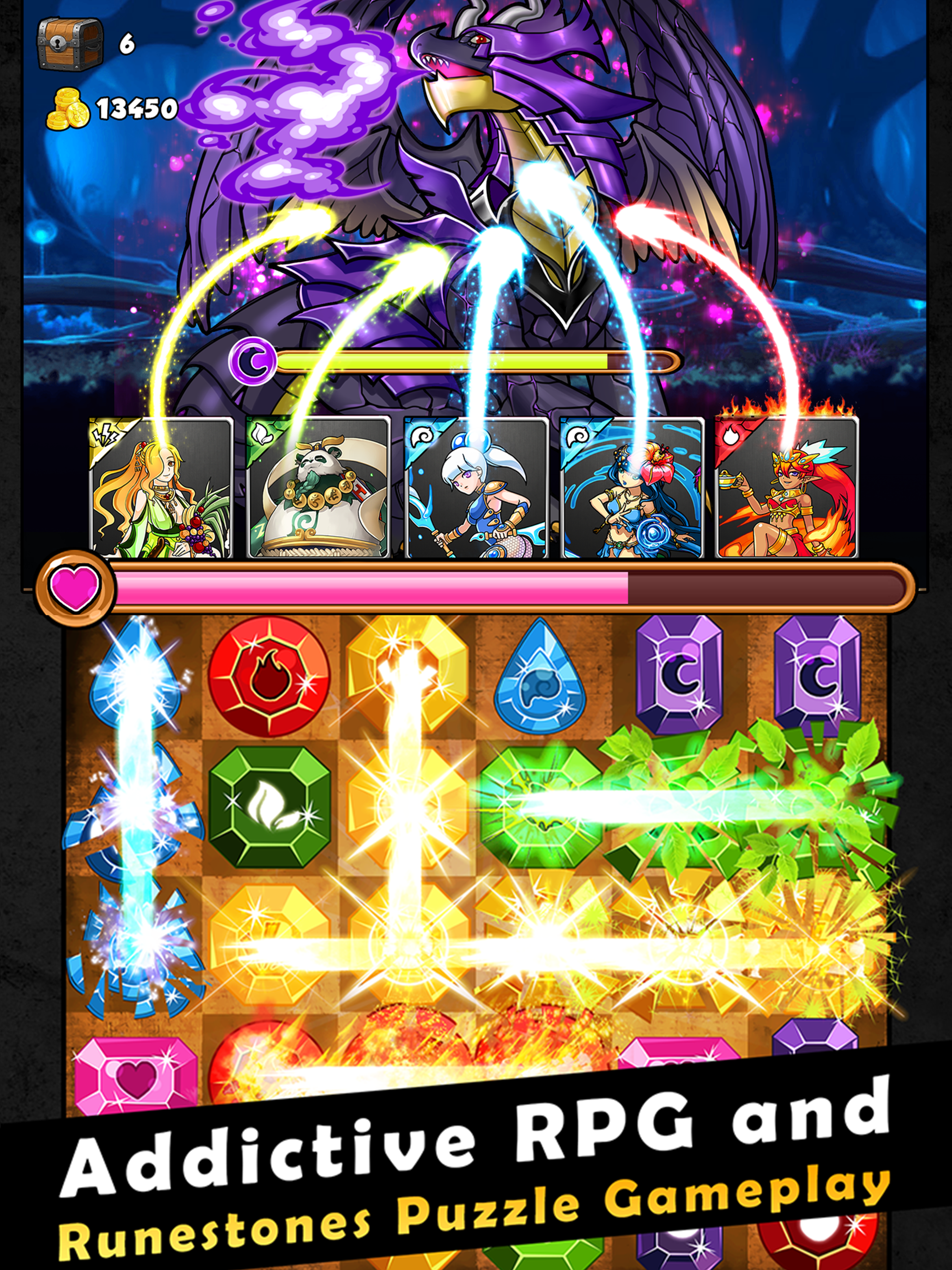 Dragons Kingdom War: Puzzle & Card RPG Game screenshot 6