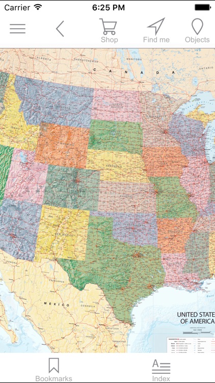 USA. Political map