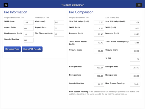 Screenshot #5 pour Gear Speed and Tire Size