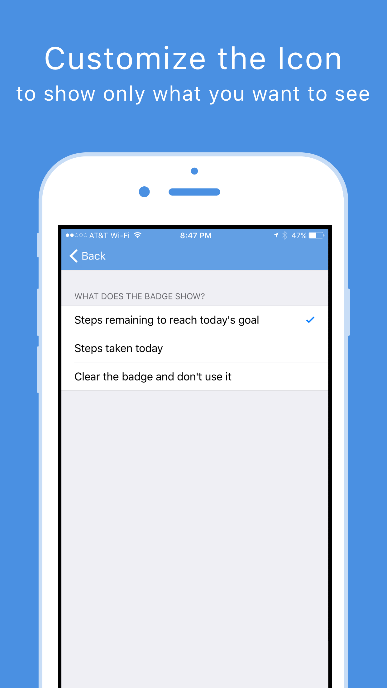 Step Alert - Daily Step Counter on the App Icon