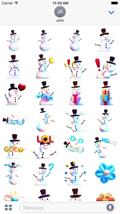 Snowman! Cute 3D Emoji Stickers for iMessage