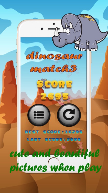 Dinosaur Match3 Games matching pictures for kids screenshot-3