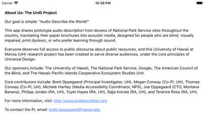 UniDescription Screenshot