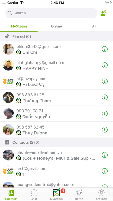 myXteam WorkChat Screenshot