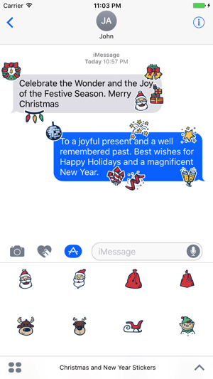 Christmas and New Year iMessage Stickers