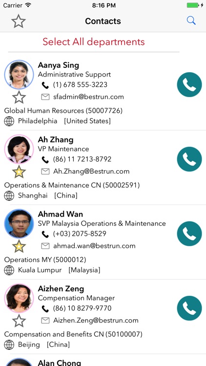 Contacts for SAP SuccessFactors by Diofantis
