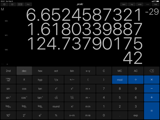 PCalc iPad app afbeelding 2