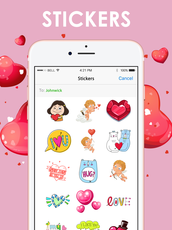Screenshot #4 pour Love Valentine Sticker Emoji & Emoticons ChatStick