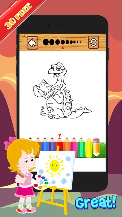 Dinosaur Activities:Coloring Markers Learning Game screenshot-3