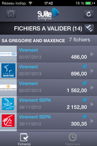 Suite Entreprise Mobile Banque Dupuy de Parseval screenshot 3