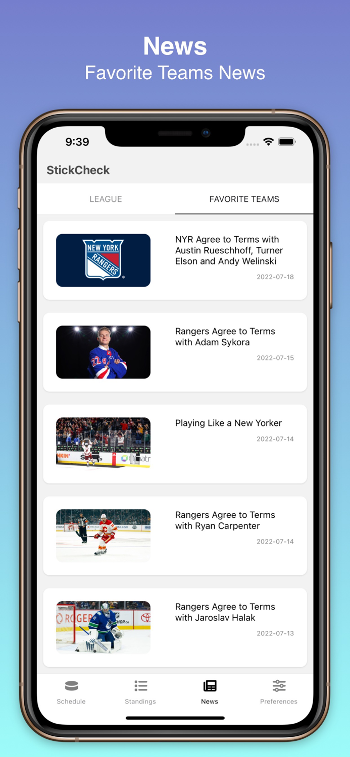 StickCheck Hockey Scores