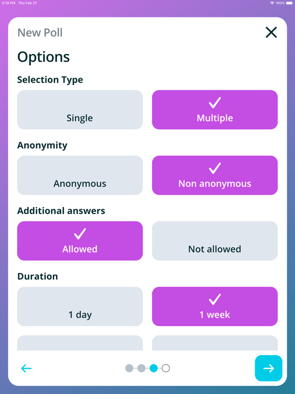 Poll For All - Create polls iPad screenshot 6 - Productivity app