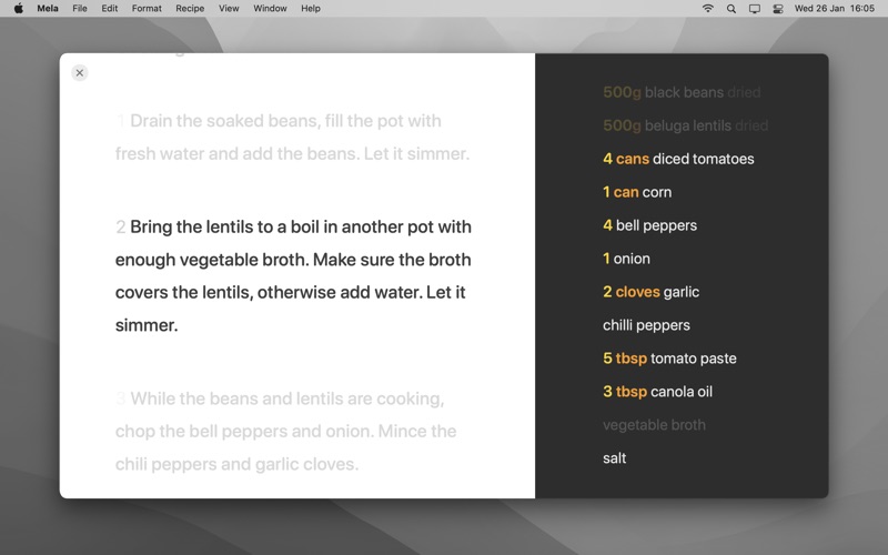 Screenshot #2 pour Mela – Recipe Manager