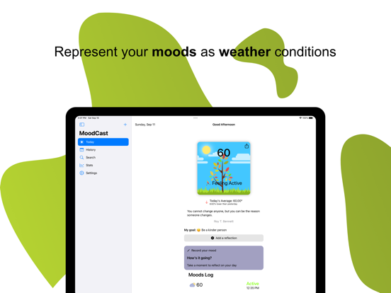 MoodCast: Easy Mood Tracker iPad screenshot 1 - Lifestyle app