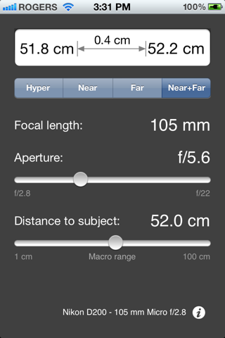 Field Tools (Depth of Field,Photo focus helper) - náhled