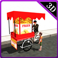 Fries Hawker Cycle and Food Delivery Rider Sim