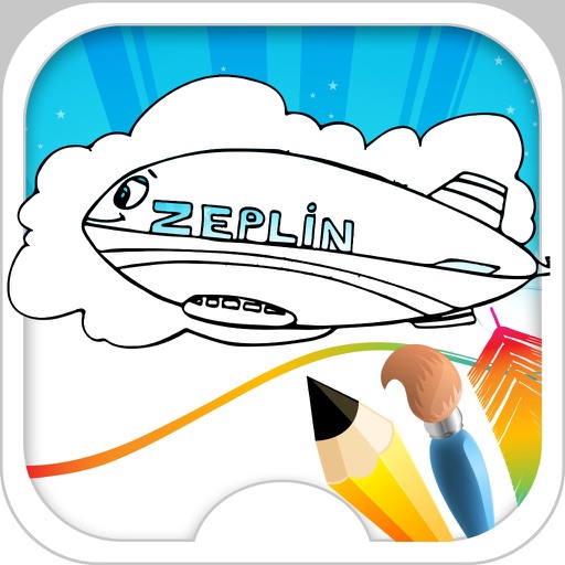 Zeppelin Coloring Book Icon