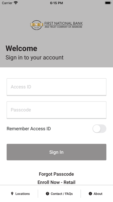 First National Bank Ardmore Screenshot
