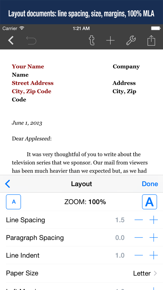 #4. Word Processor - Textilus Pro (iOS) By: Kairoos Solutions SL