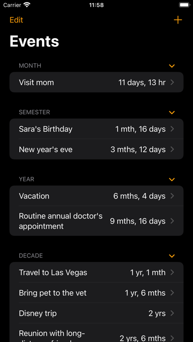 Date Counter - events tracker Screenshot