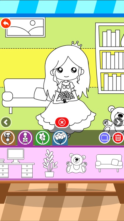 Coloring Dress up: Kids Amusement park and house