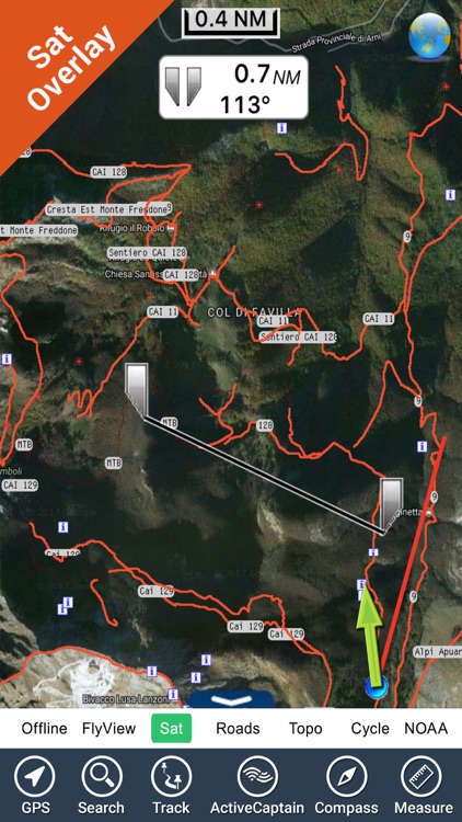 Alpi Apuane National Park HD GPS charts Navigator