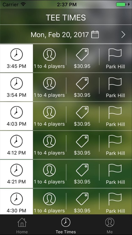 Park Hill Golf Tee Times
