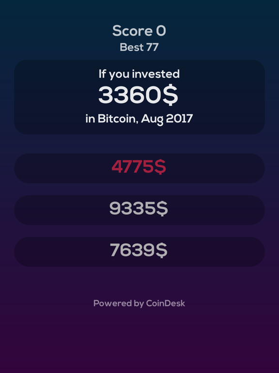 Screenshot #6 pour Bitcoin Price Guess Quiz