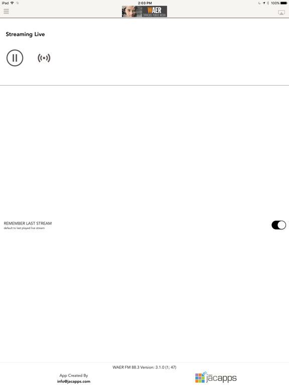 WAER iPad screenshot 4 - Entertainment app