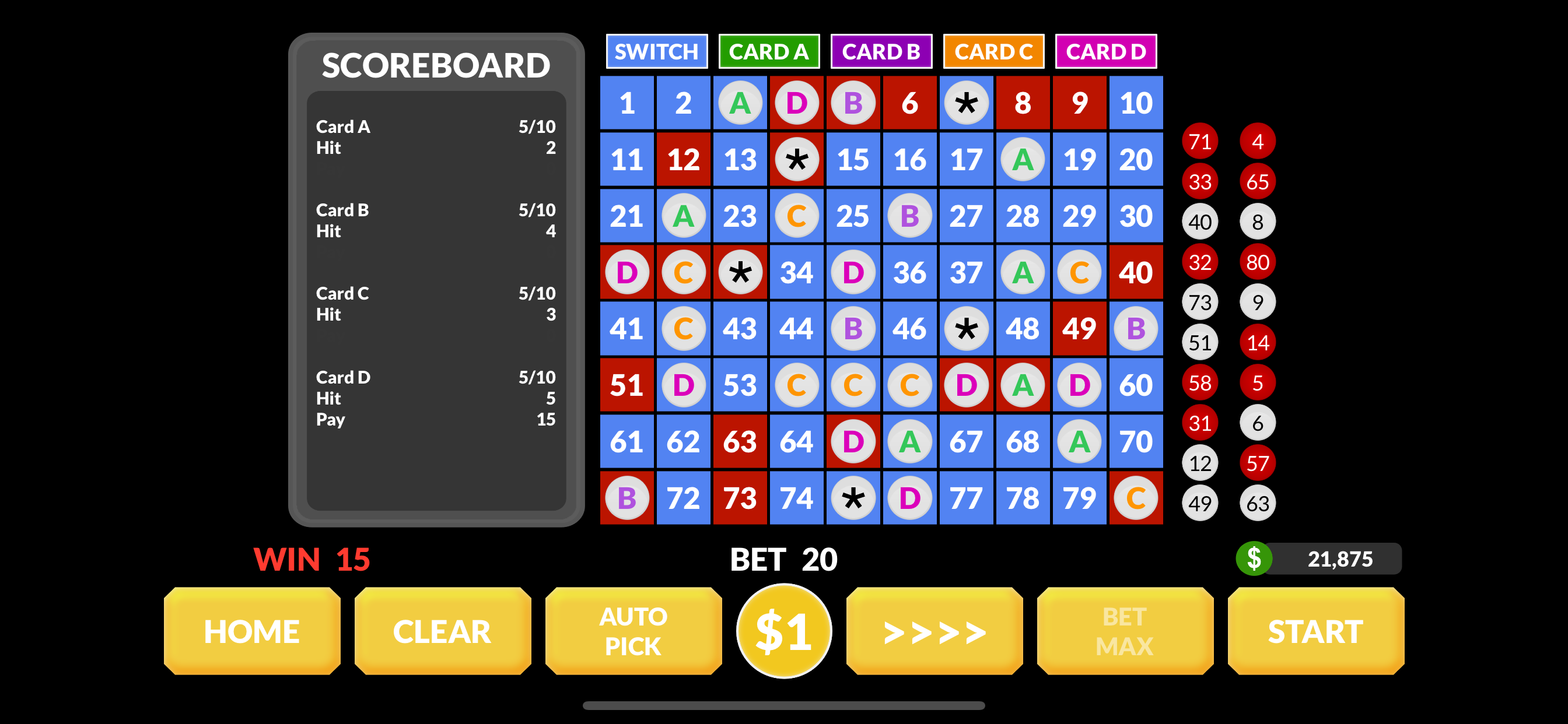 Super Keno 4 Card