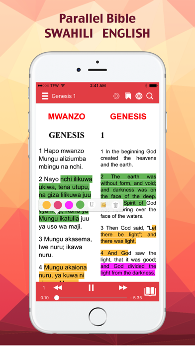 Screenshot #3 pour Swahili Bible Audio Kiswahili Bible