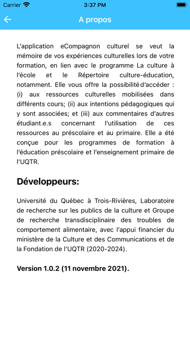 eCompagnon culturel Screenshot