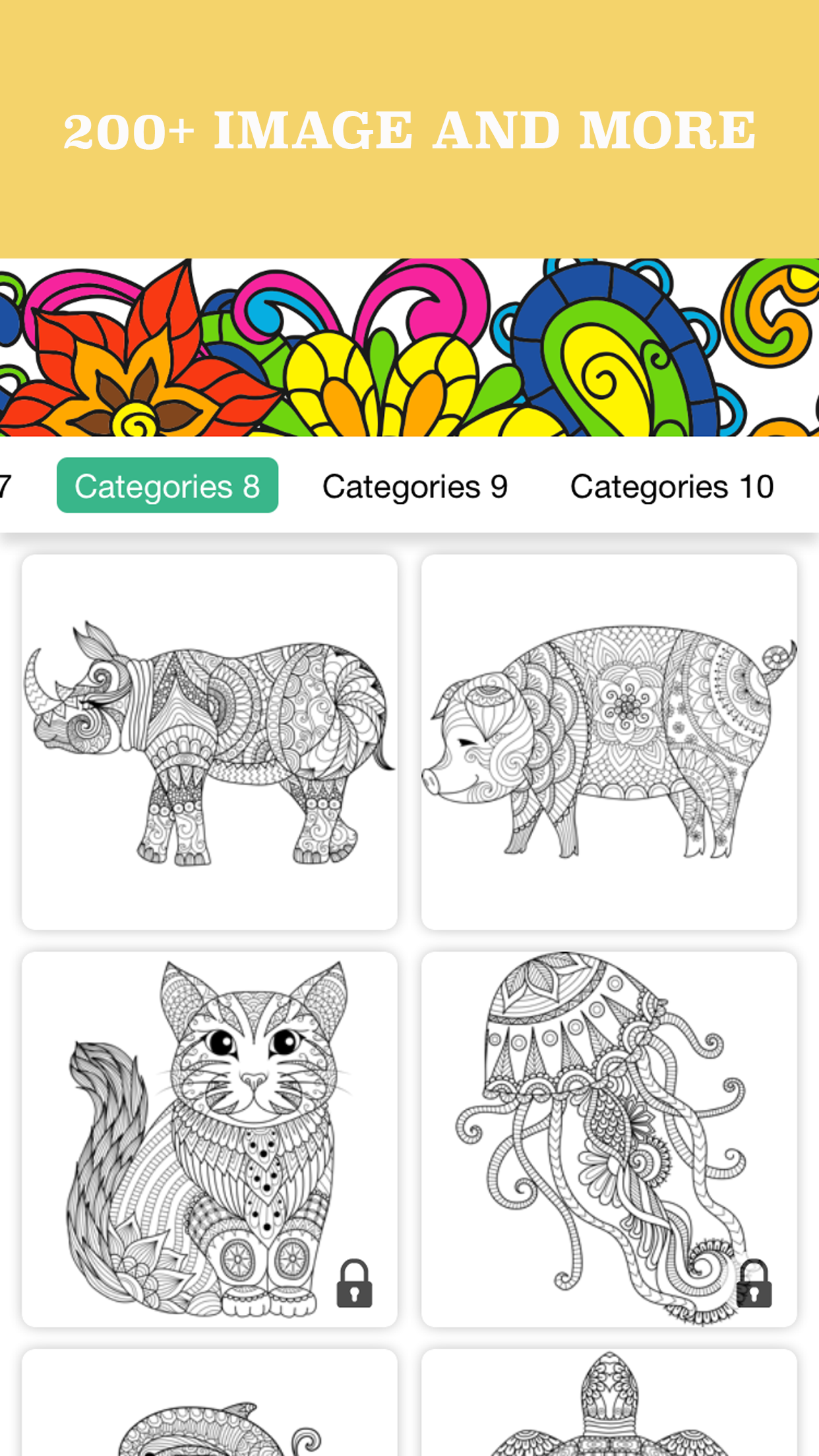 Animals Adult Coloring Book Pages for Anti-Stress screenshot 4