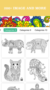 Animals Adult Coloring Book Pages for Anti-Stress screenshot