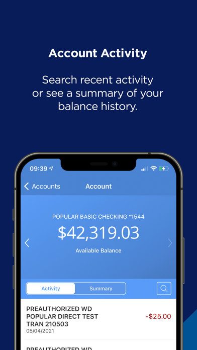 Popular Bank Mobile Screenshot