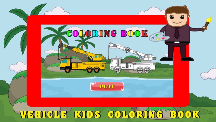 Vehicle Kids Coloring Book - Truck Car Train Pages