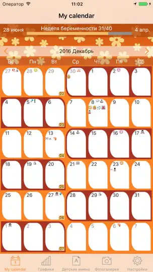 Скриншот WomanLog Pregnancy Pro на iPhone 1