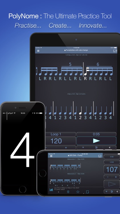 PolyNome Pro:Metronome, Drum Machine, Practice Log screenshot-0