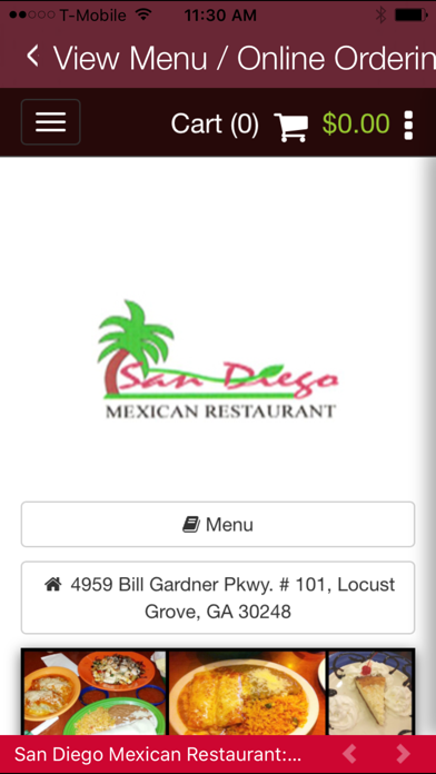 San Diego Mexican Restaurant Screenshot