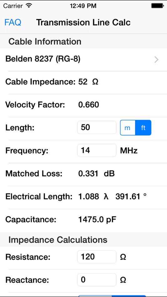 Transmission Line Calc - 2.0 - (iOS)