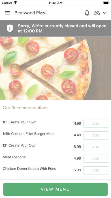 Screenshot #1 pour Bearwood Pizza