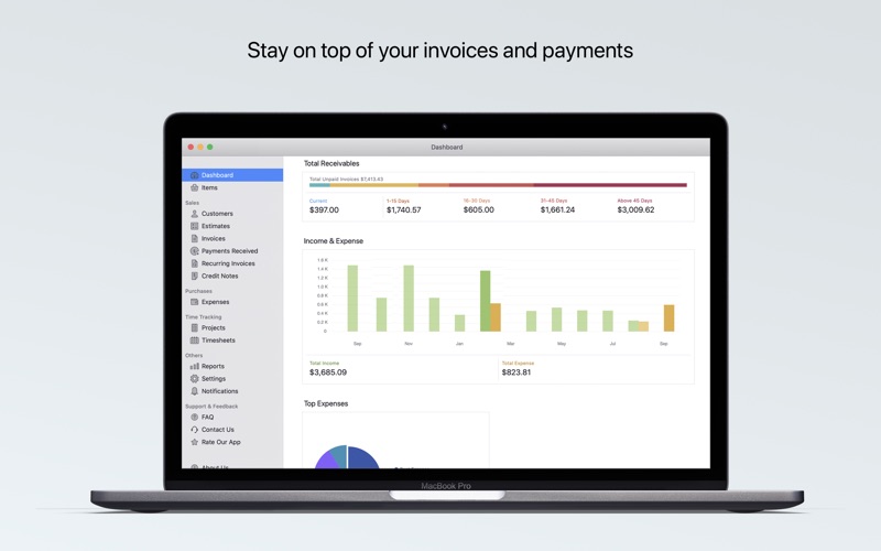 Screenshot #1 pour Zoho Invoice — appli facture