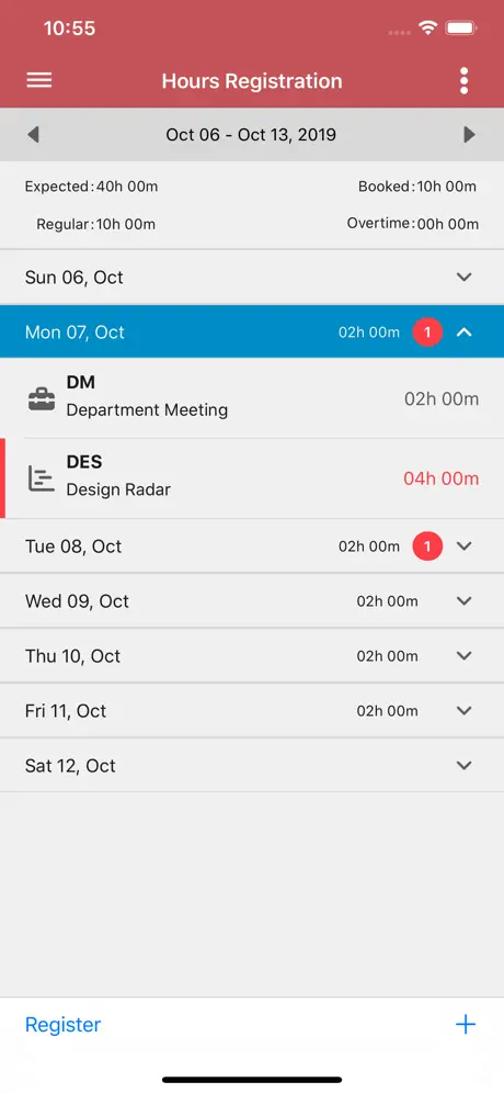 Infor LN Hours Registration