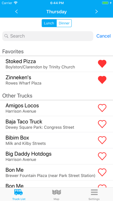 Boston Food Truck Schedule Screenshot