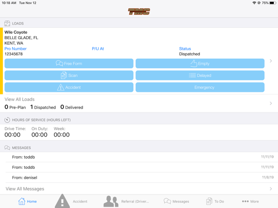 TMC Driver Connect iPad screenshot 1 - Business app