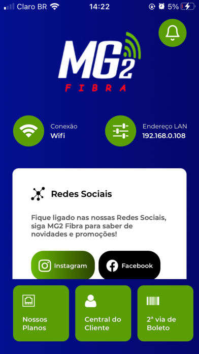 MG2 Fibra Telecom Screenshot
