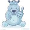Emoji Cartoon Hippopotamus Stickers