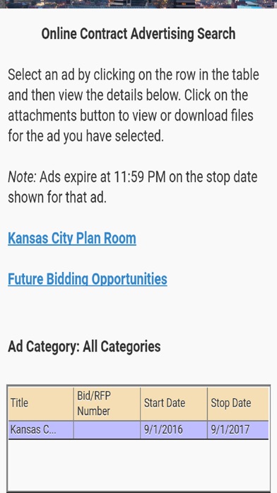KCMO Online Contract Ad Search iPhone screenshot